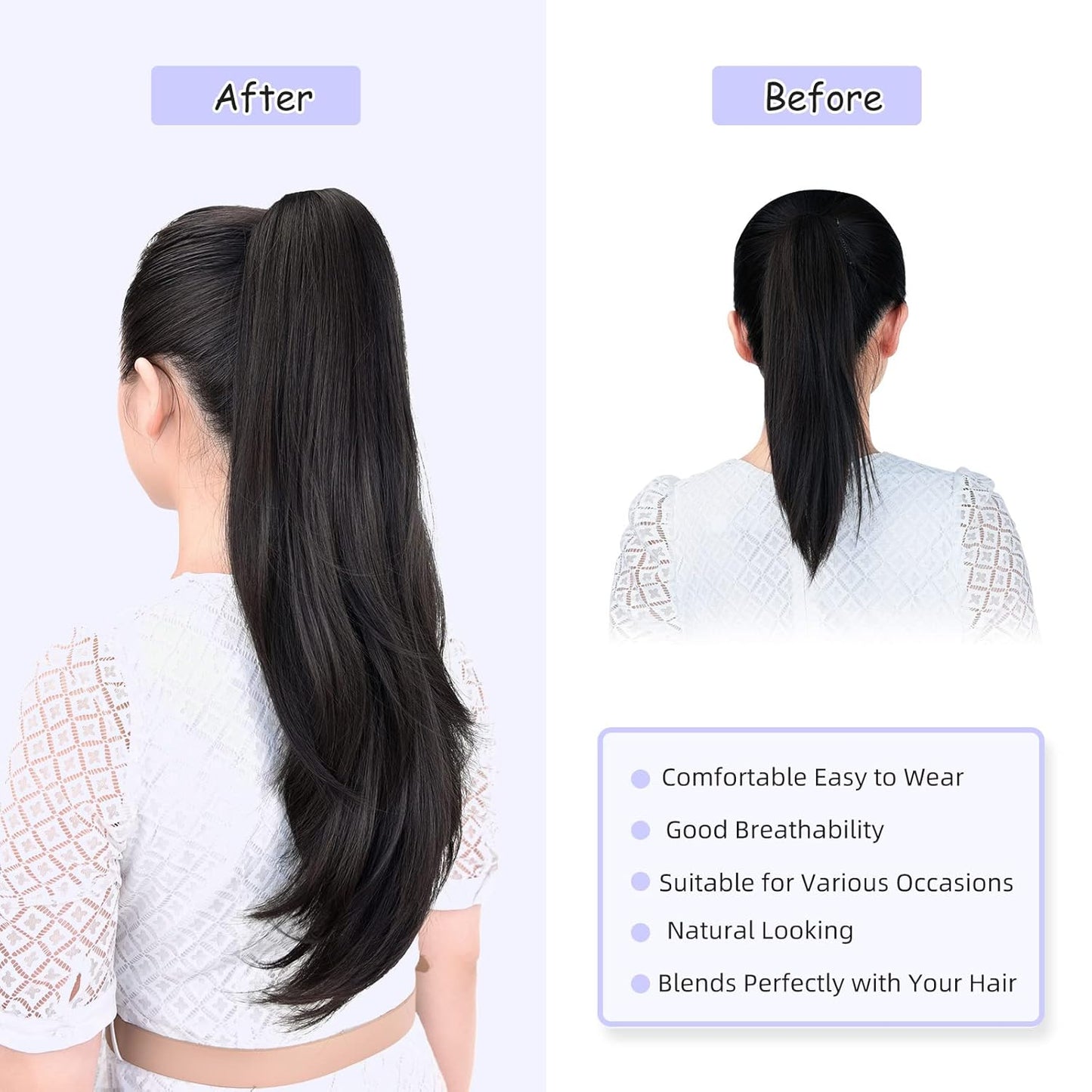 RichCurls Small Clip-On Ponytail – Perfect for Thin Hair & Natural Volume