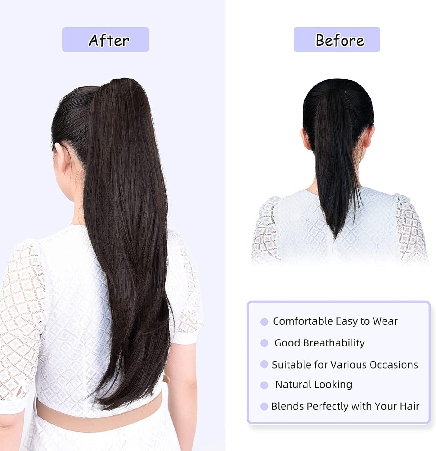 RichCurls Synthetic Hair Extensions & Wavy Claw Clip Ponytail