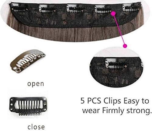 RichCurls Dark Brown 24" Synthetic 5 Clip Hair Extensions & Wig