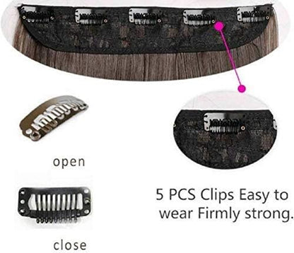 RichCurls Dark Brown 24" Synthetic 5 Clip Hair Extensions & Wig