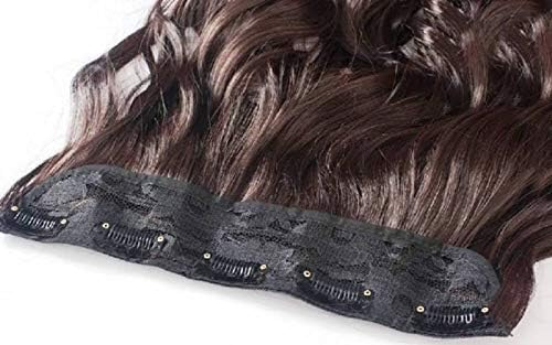 RichCurls Dark Brown 24" Synthetic 5 Clip Hair Extensions & Wig